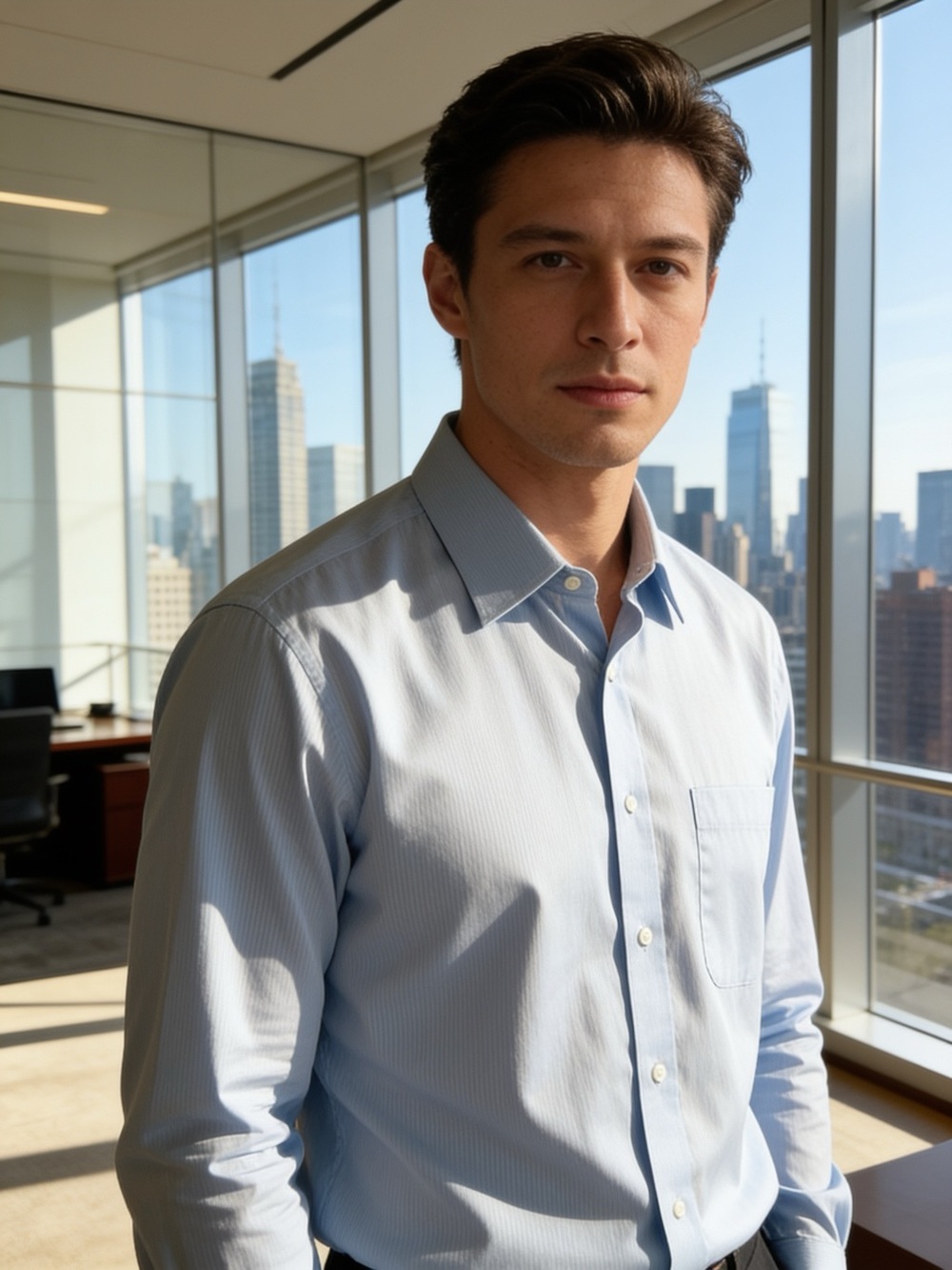 Tailored Light Blue Dress Shirt - Modern Office Fit
